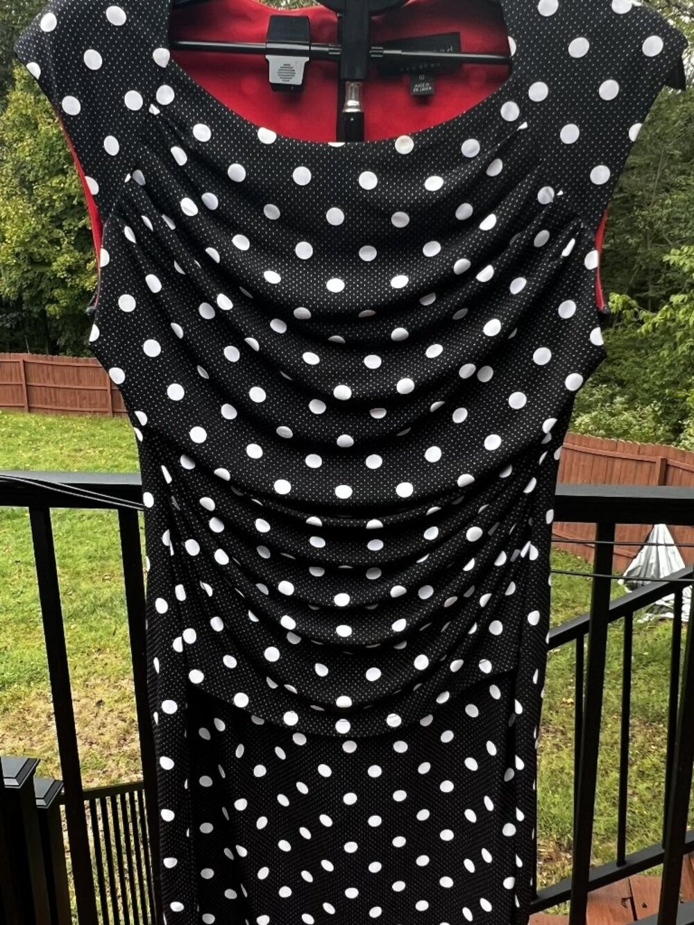 Connected Apparel Polka Dot Midi Dress